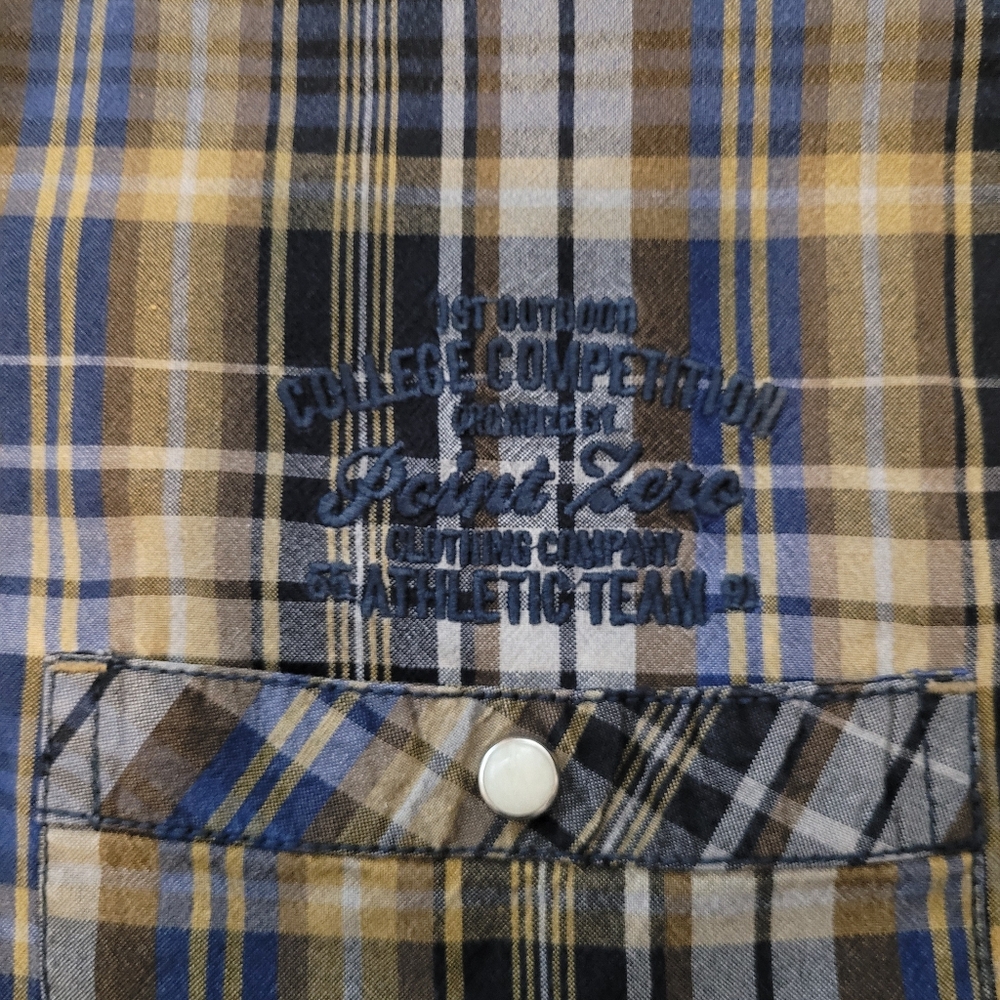 Point Zero men's size 2XT snap up long sleeve shirt - Picture 3 of 7